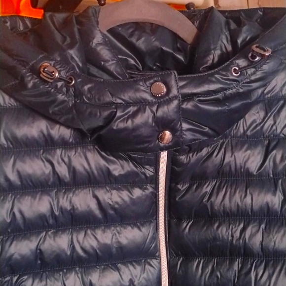 emerald green cole haan long belted puffer coat women's size xl - Picture 5 of 5